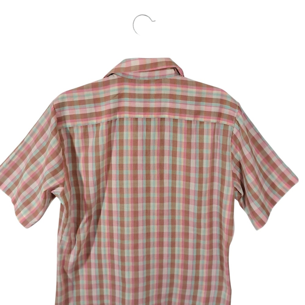 Vintage‎ Shirt Jordan Christophe Mens Size Medium Plaid 80s Lightweight Sheer - Picture 5 of 12